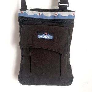 Kavu Dark Brown Adjustable Strap CanvasCrossbody Bag sz S Campcore Hiking Walk